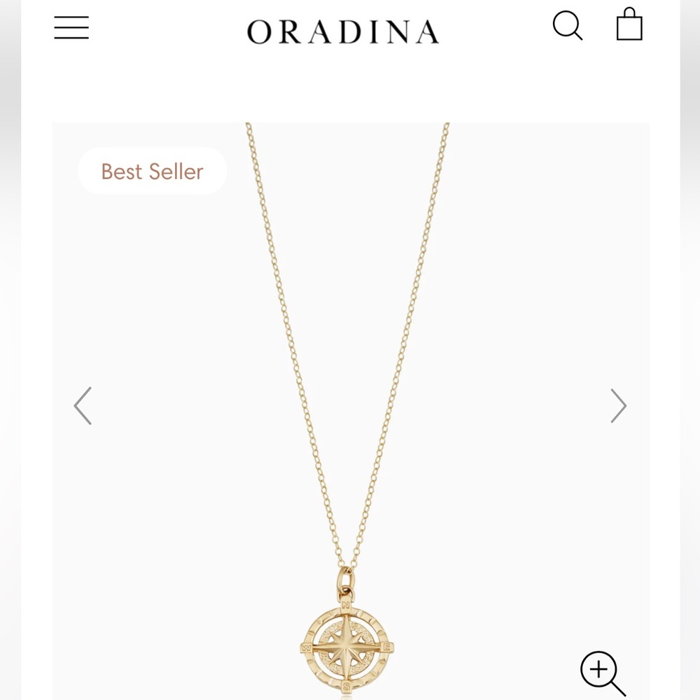 Oradina Gold Compass Necklace